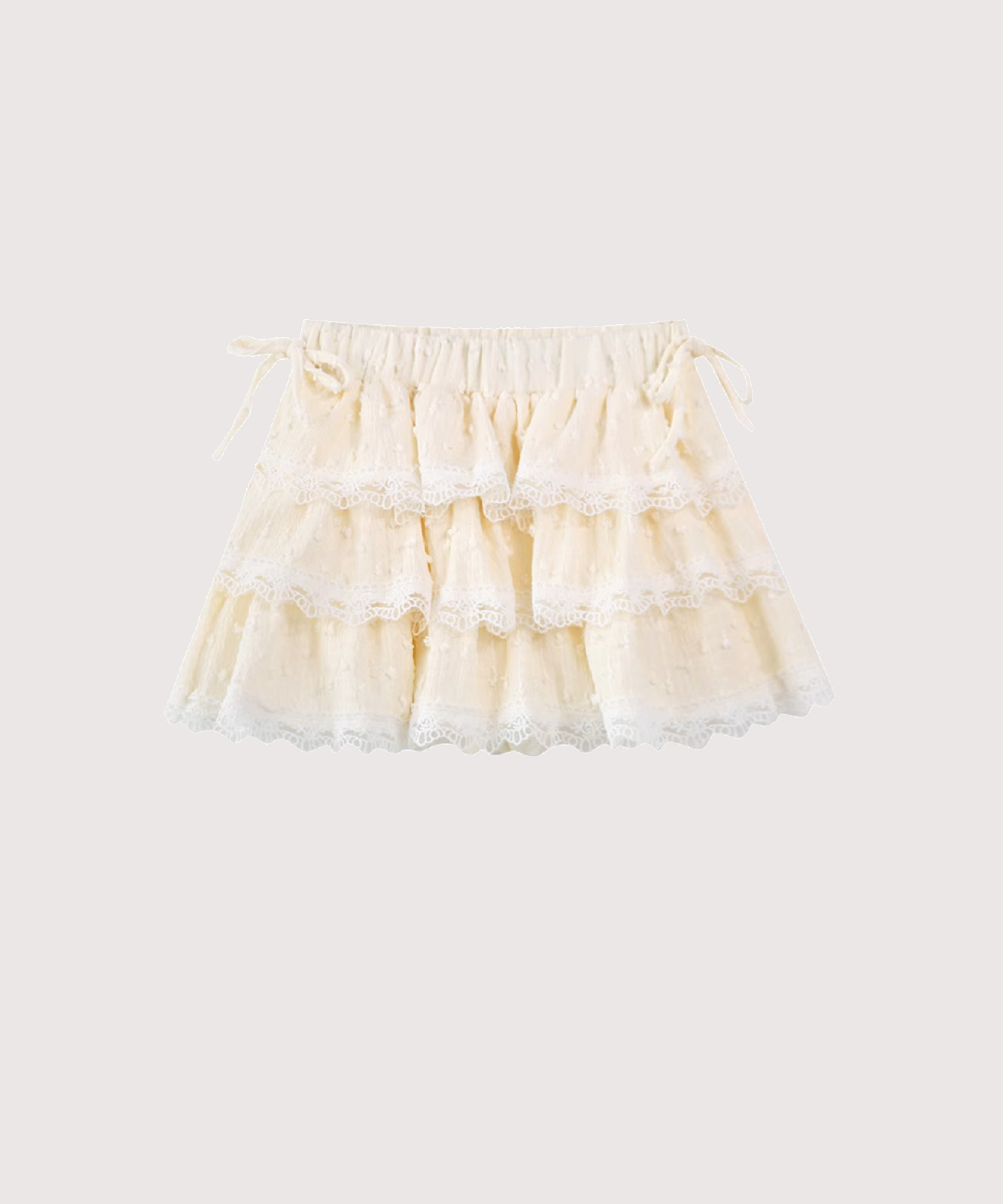 フレアレイヤード刺繍スカート