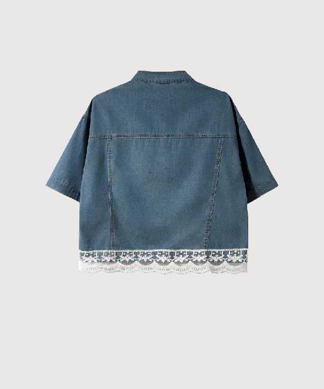 レースパイピングデニムシャツ | ファッション通販サイト NUGU