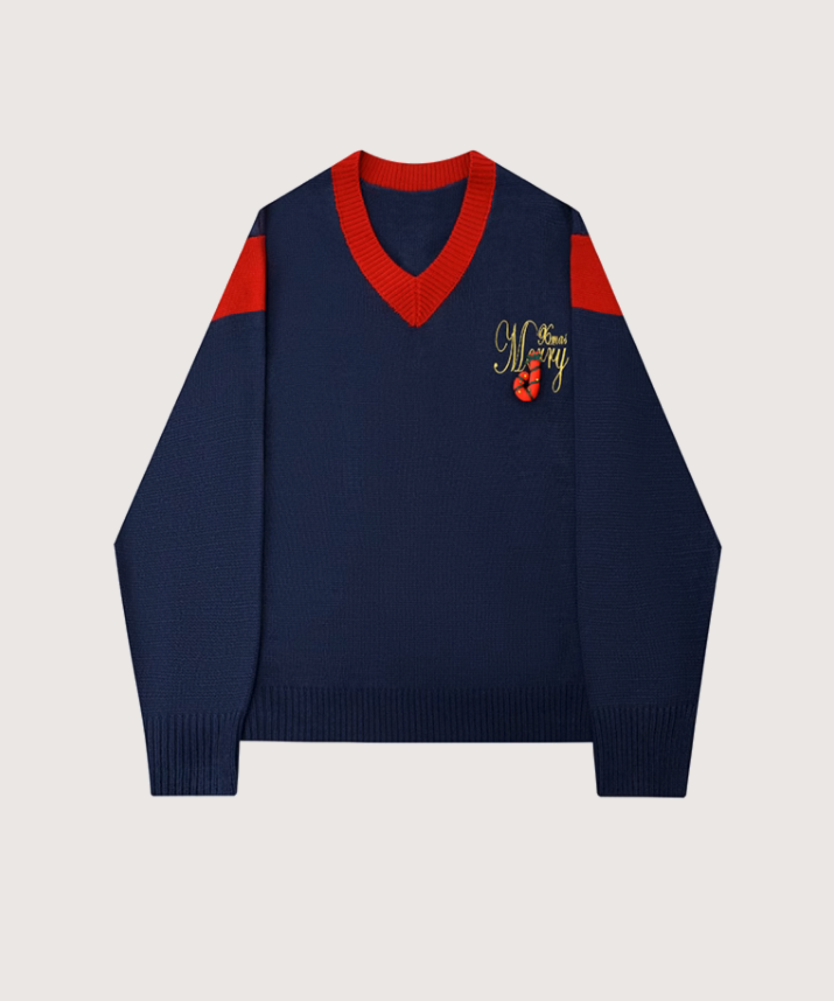 45R ウールニットチュニック　スリットネック　リボン　ダークネイビー ビッグリボンネイビーニット | ファッション通販サイト NUGU