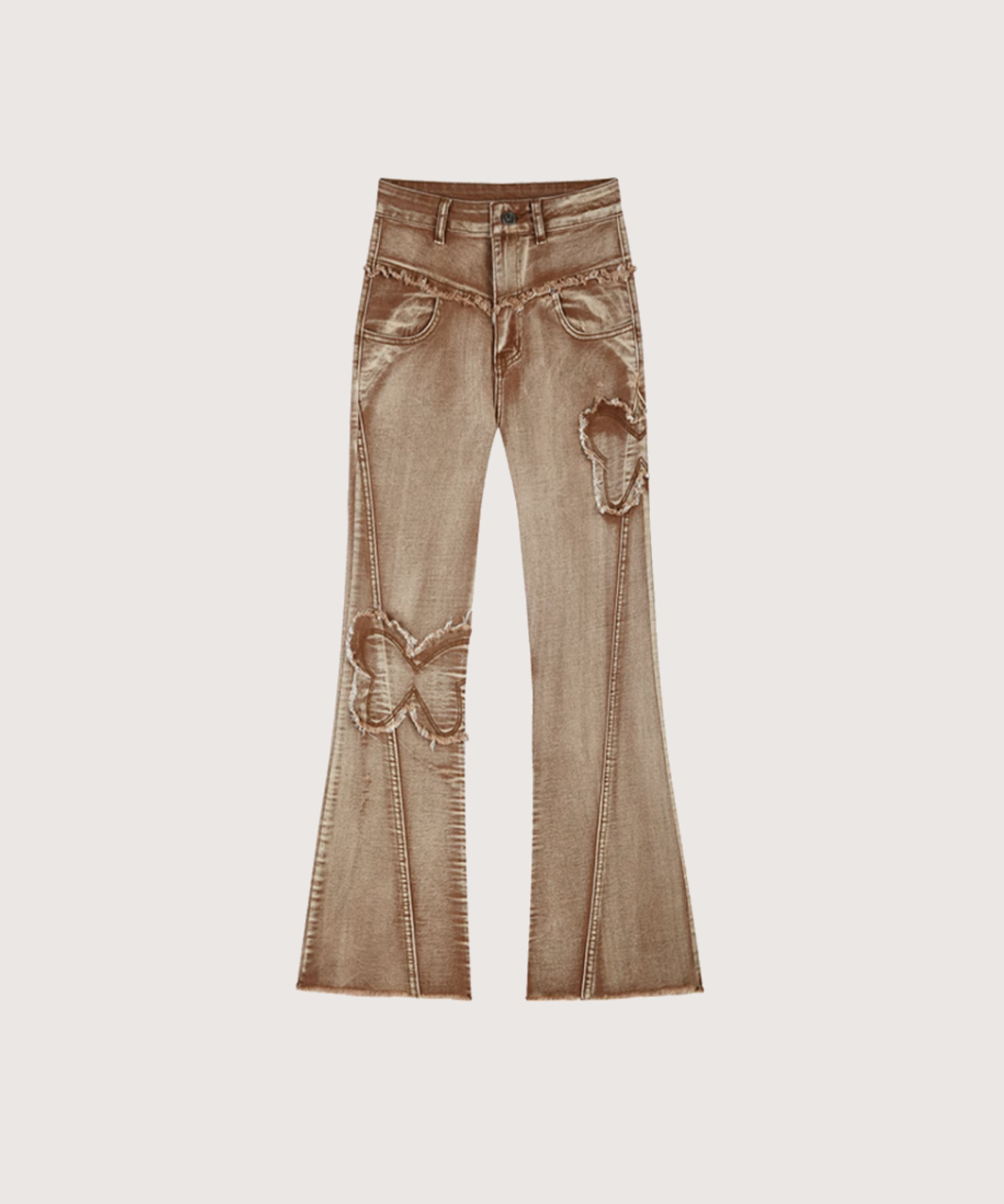 バタフライウォッシュドブラウンデニム | ファッション通販サイト NUGU