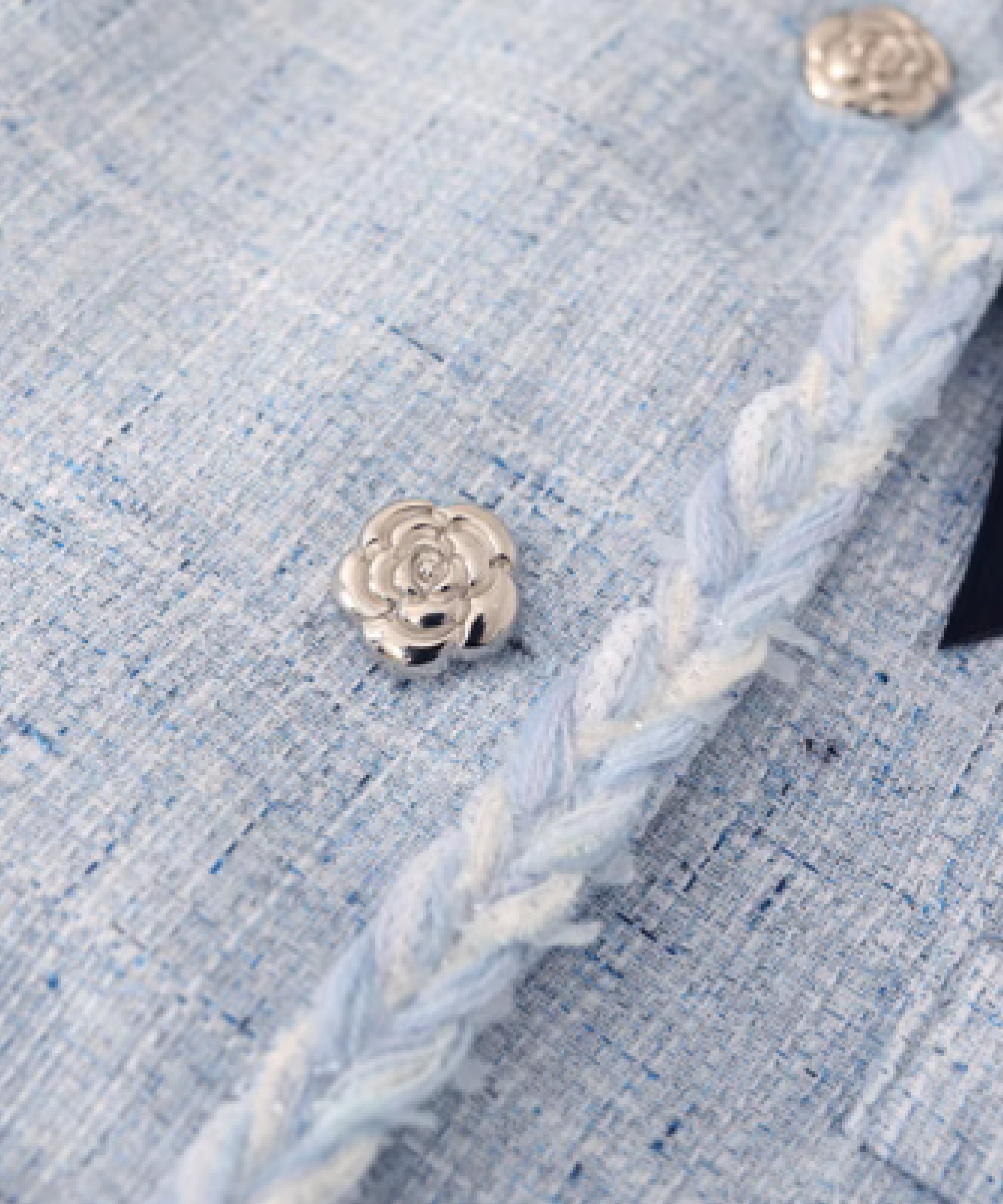 エレガントブルーリボンジャケットセットアップ | ファッション