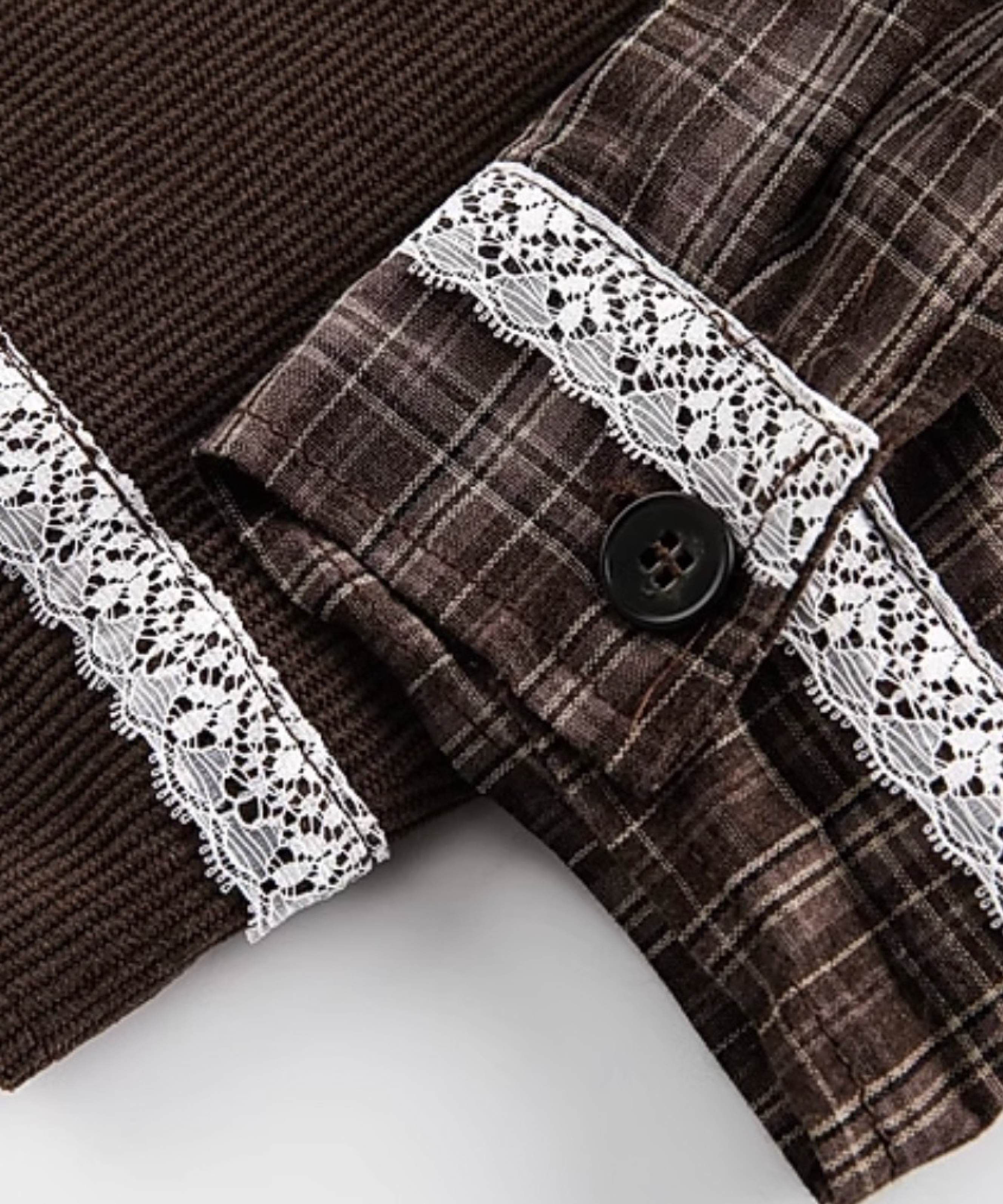 レースパイピングチェックジャケット | ファッション通販サイト NUGU