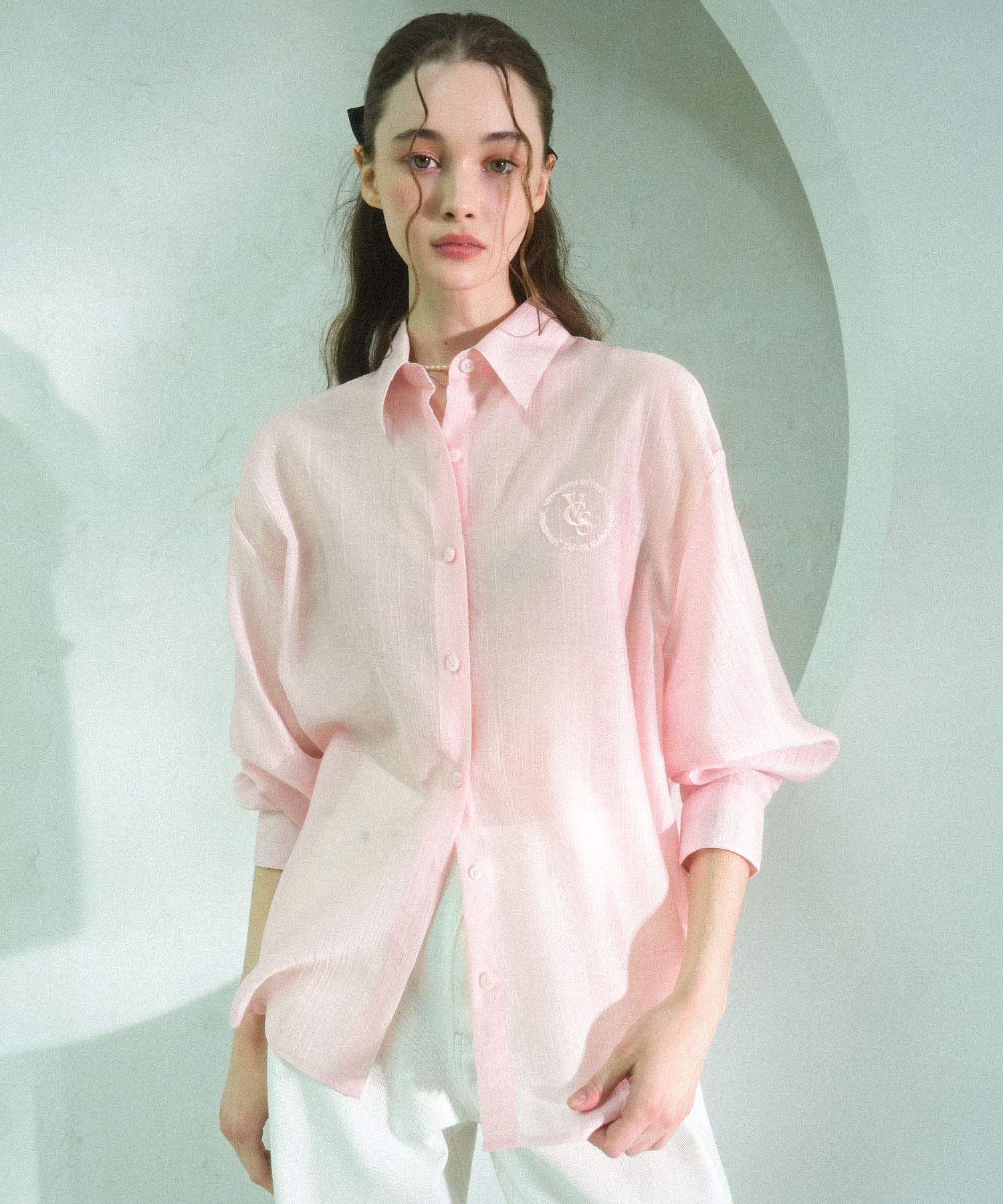 Cencel Seethrough Classic Shirt Solid PINK