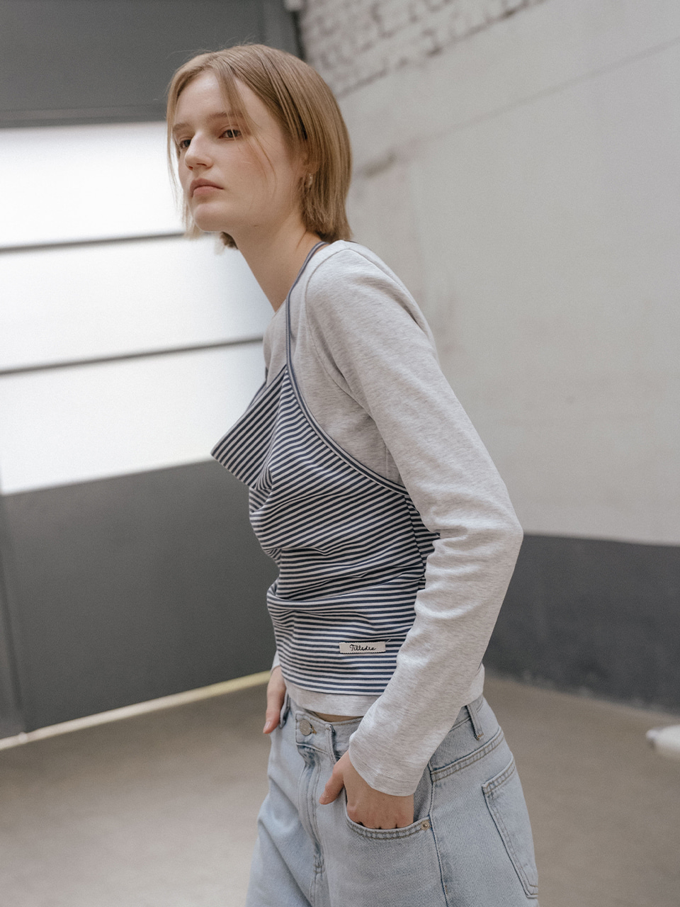 Halter neck layered top SET [TISP06LT15]_Indi blue