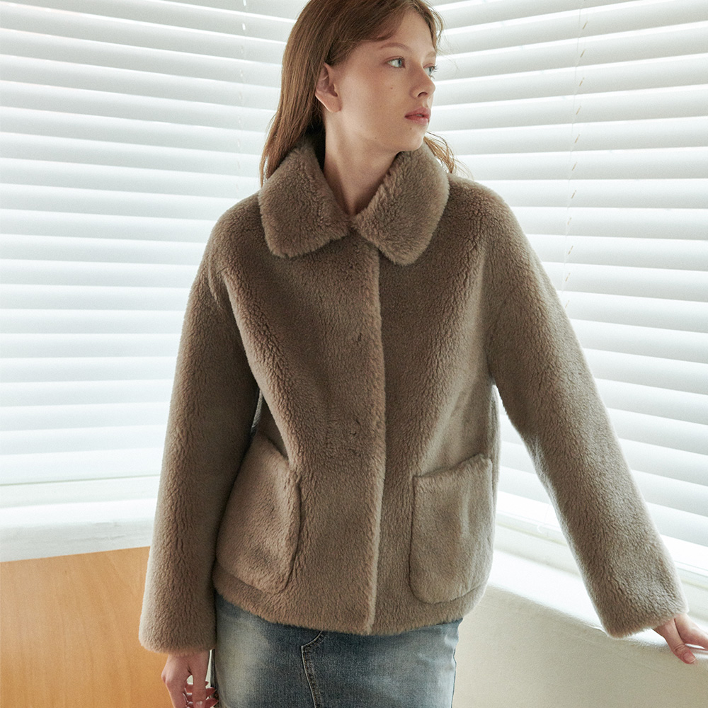 Real wool daily jacket [Dark Beige]