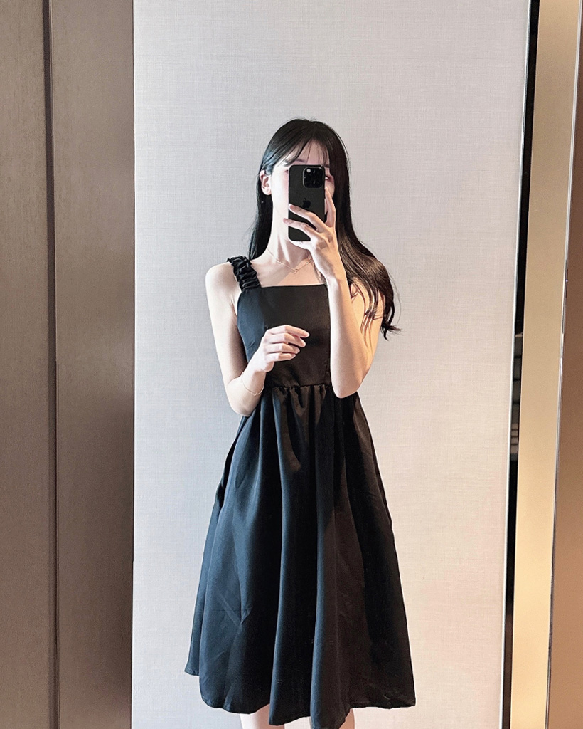 スクエアネックシャーリングキャミワンピース | ファッション通販