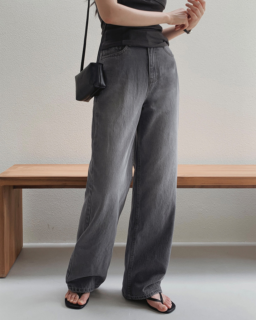 グレーウォッシュデニムパンツ | ファッション通販サイト NUGU