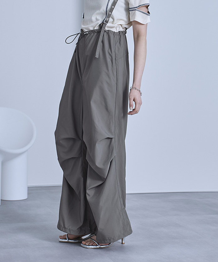 emicetic エミックエティック　サスペンダーパンツ サスペンダー付きパラシュートパンツ | ファッション通販サイト NUGU