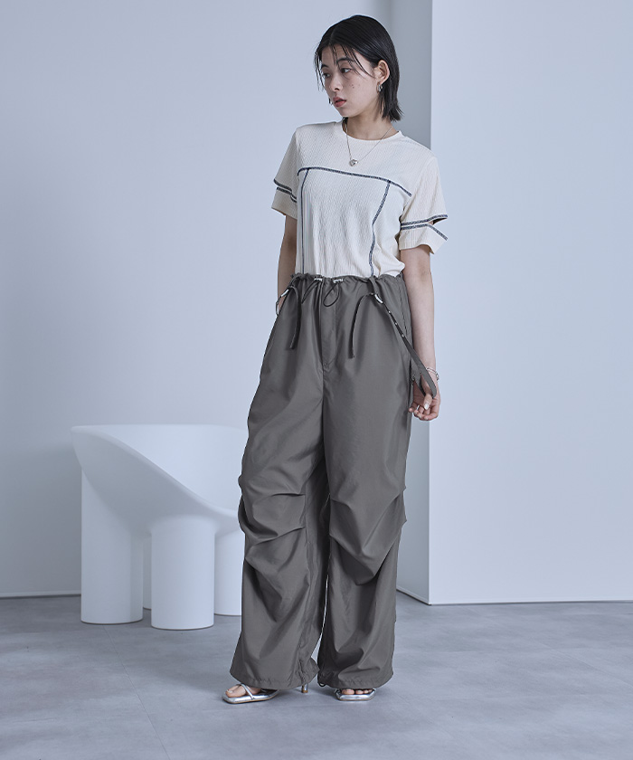 サスペンダー付きパラシュートパンツ | ファッション通販サイト NUGU