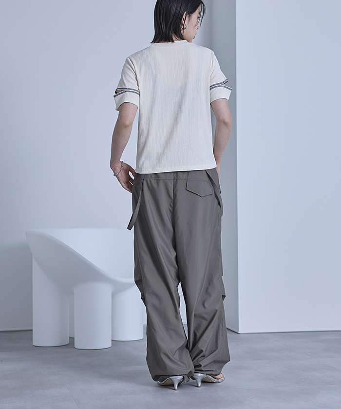 サスペンダー付きパラシュートパンツ | ファッション通販サイト NUGU