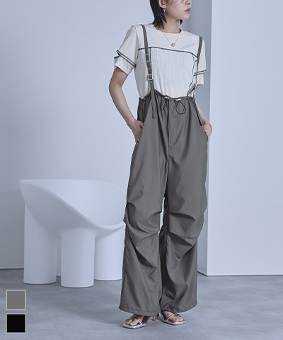 サスペンダー付きパラシュートパンツ | ファッション通販サイト NUGU