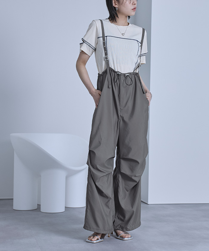 サスペンダー付きパラシュートパンツ | ファッション通販サイト NUGU