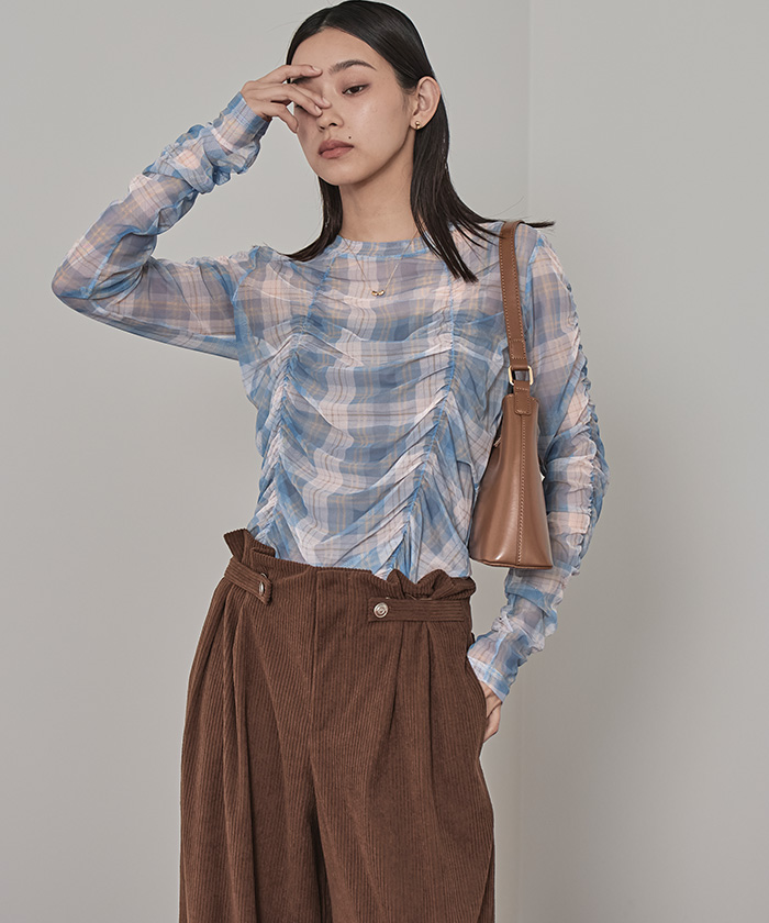 シャーリングシアートップス