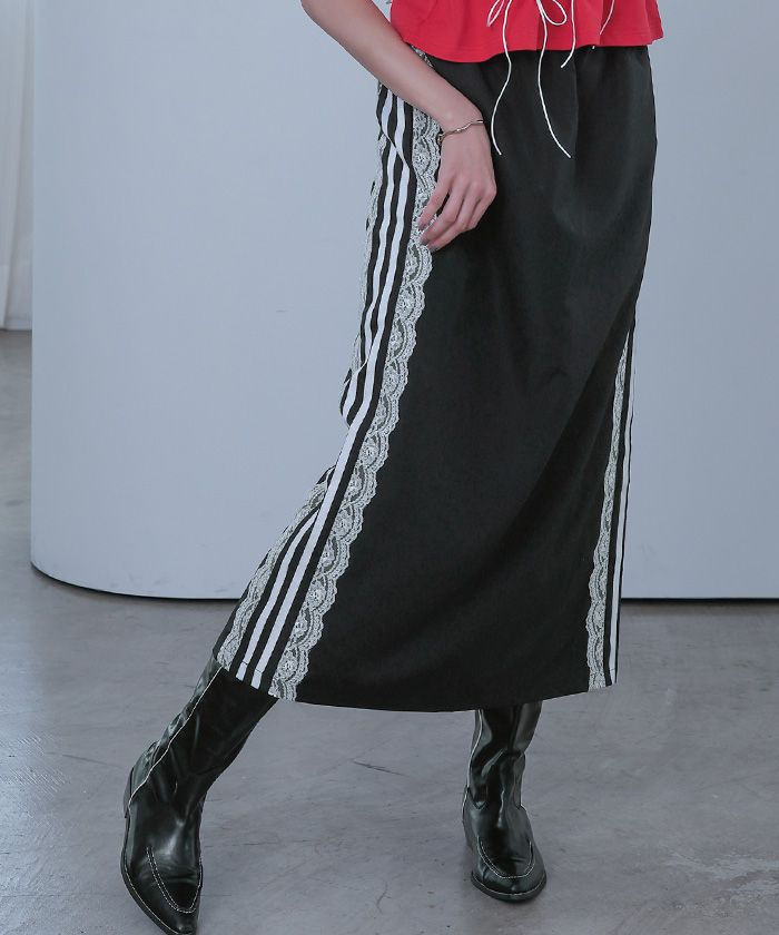 スカート PN laceup casual S/K レイヤードロングラップスカート | ファッション通販サイト NUGU