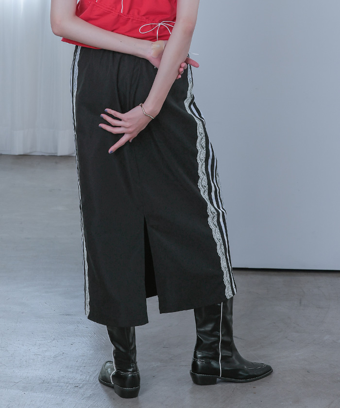 スカート PN laceup casual S/K レイヤードロングラップスカート | ファッション通販サイト NUGU