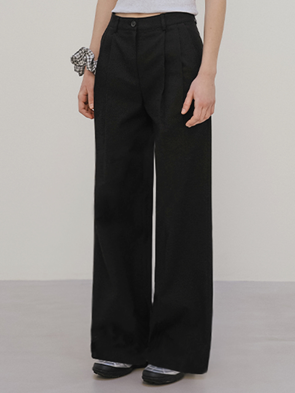 Cotton wide Pants [TISP05PT02]_Black