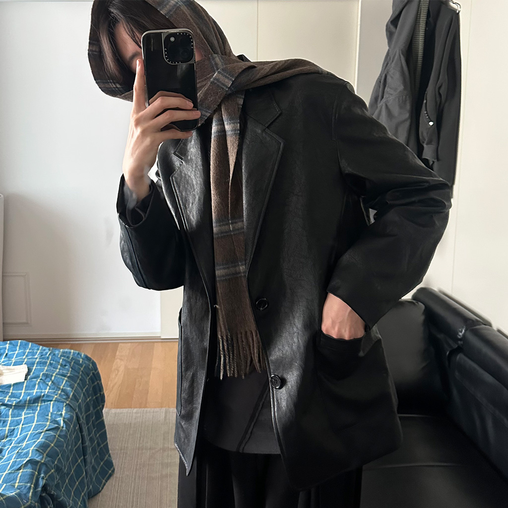 フェイクレザーブレザージャケット | ファッション通販サイト NUGU