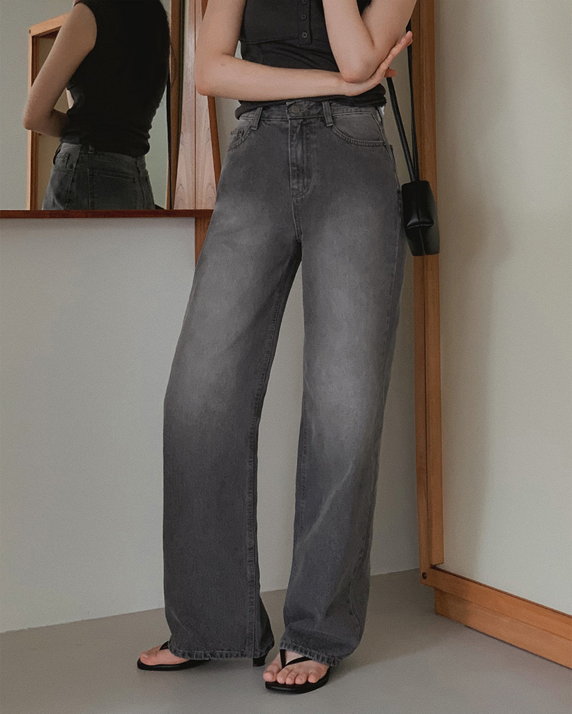 SLOWMADE.グレーウォッシュデニムパンツ | ファッション通販サイト NUGU