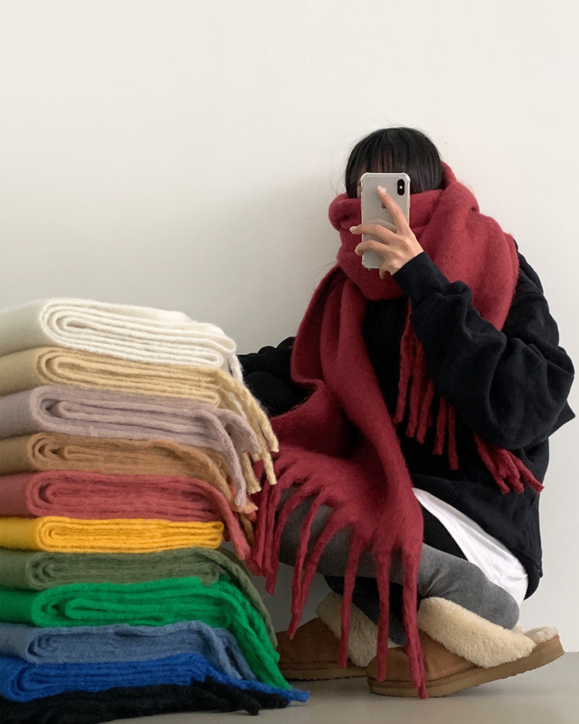 DAIRIKU 21AW マフラー ダイリク 21AW Hand Embroidery Fringe Muffler Jacquard
