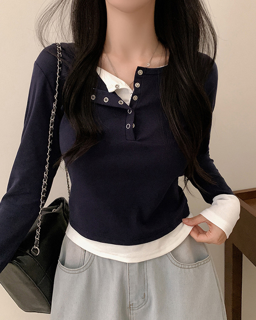 一体型]レイヤードスリム長袖Tシャツ | ファッション通販サイト