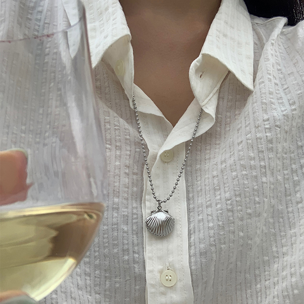 shell necklace (silver) | ファッション通販サイト NUGU