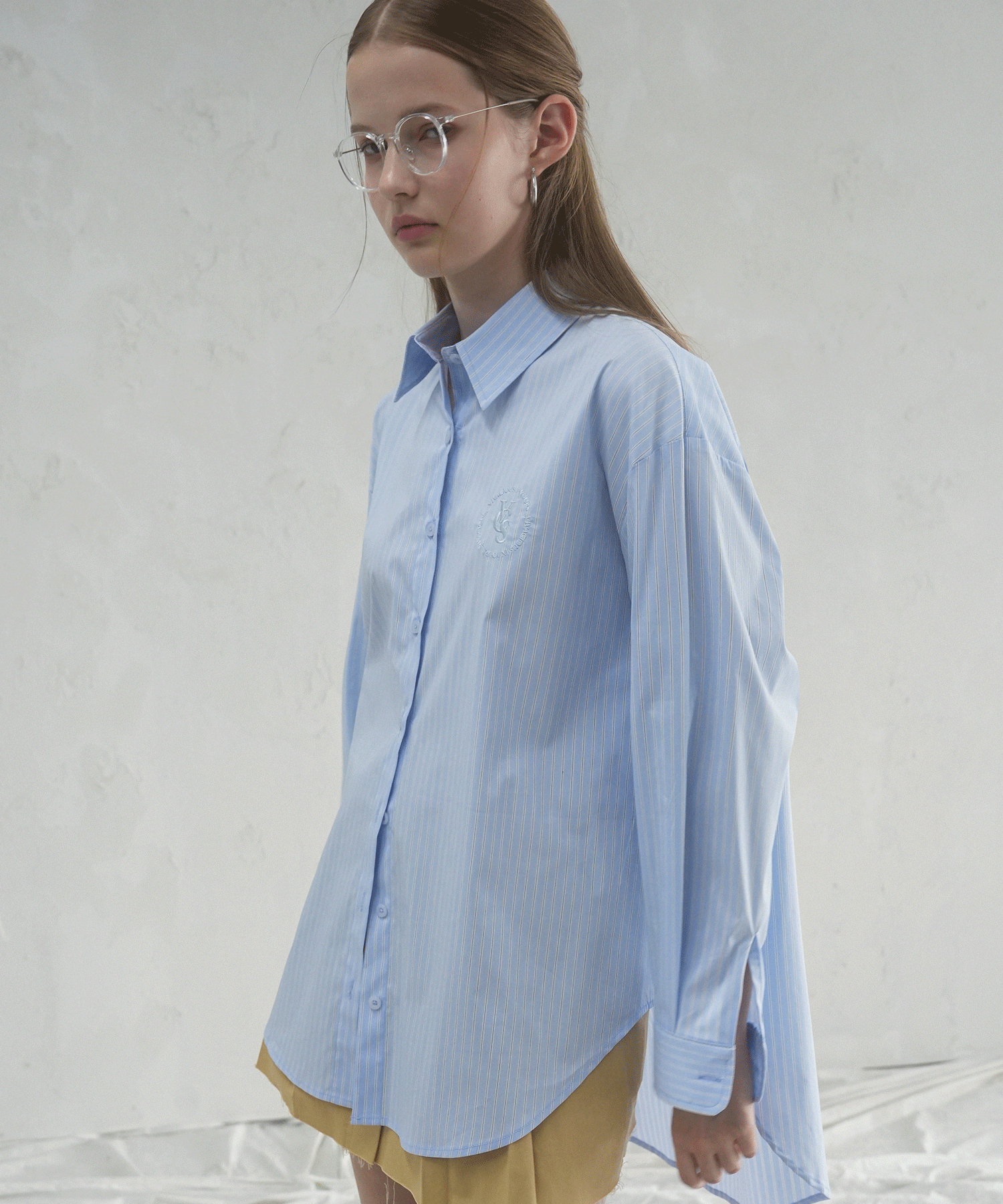 cielbleu様 Ciel Unbalance Stripe Shirt SKY BLUE | ファッション通販