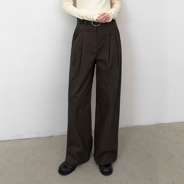 (PT-5721)ESSENTIAL WARM COTTON TUCK CHINO PANTS