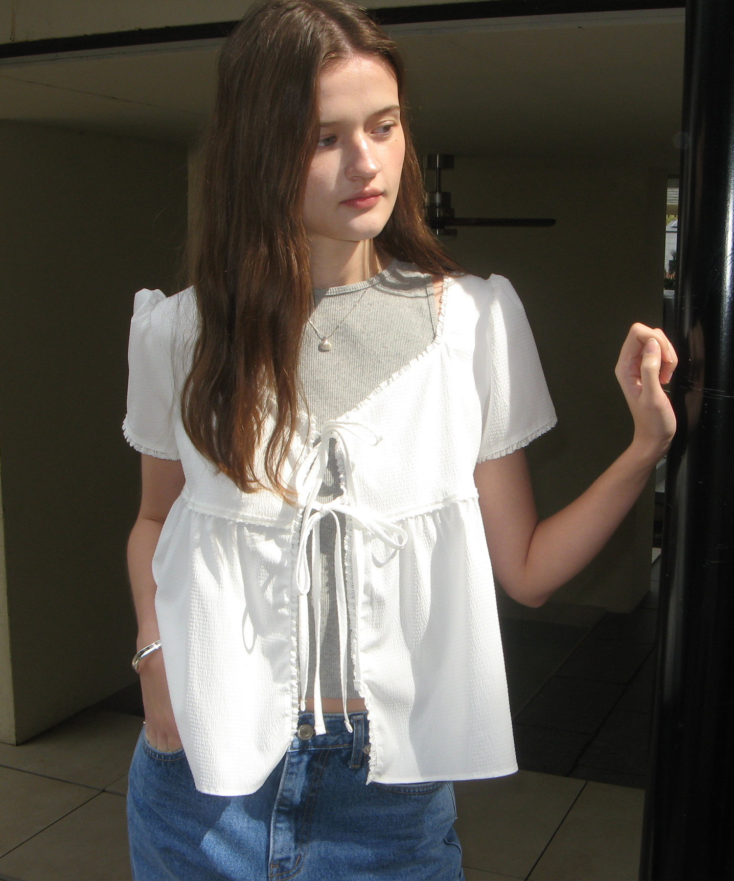 Sol Ribbon Blouse - Ivory
