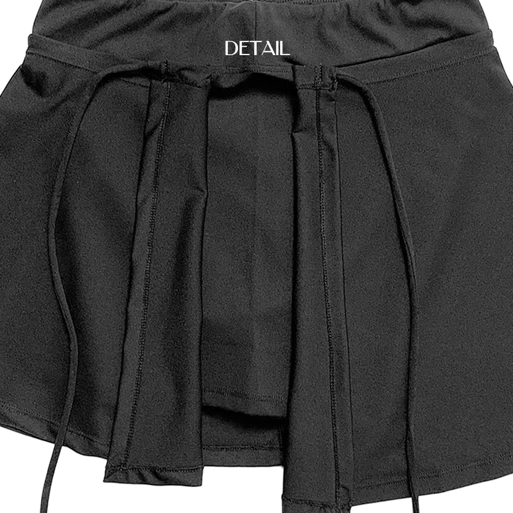 MIYAO ⭐︎2021S/S大きなリボン ラップスカート　ブラック LIGHT SERGE LACE-UP DETAIL SKIRT(XS Black): Vintage 1.1｜THE