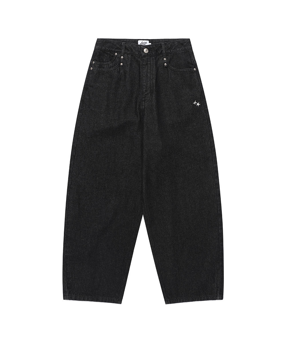 OVERFIT STITCH DENIM PANTS BLACK | ファッション通販サイト NUGU