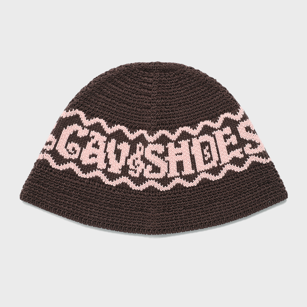 CLEF KNIT BUCKET HAT[BROWN]