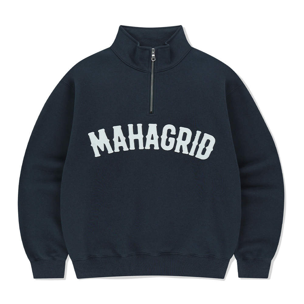 ARCH LOGO APPLIQUE HALF ZIP-UP SWEATSHIRT[NAVY
