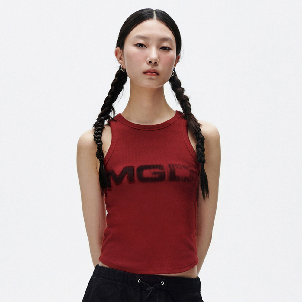 タンクトップ ノースリーブ 「mahagrid/マハグリッド」MGD TANK TOP/エムジーディーロゴ スリムタンクトップ レディース mahagrid/マハグリッド』MGD TANK TOP/エムジーディーロゴ