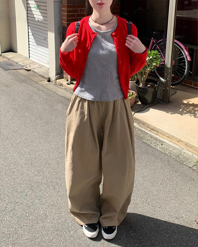 クロップドカラーカーディガン