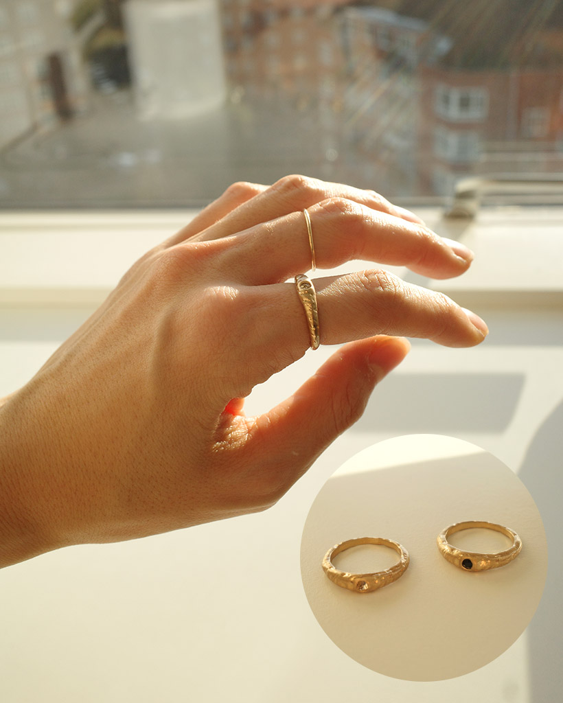 ワンストーンメタルリング