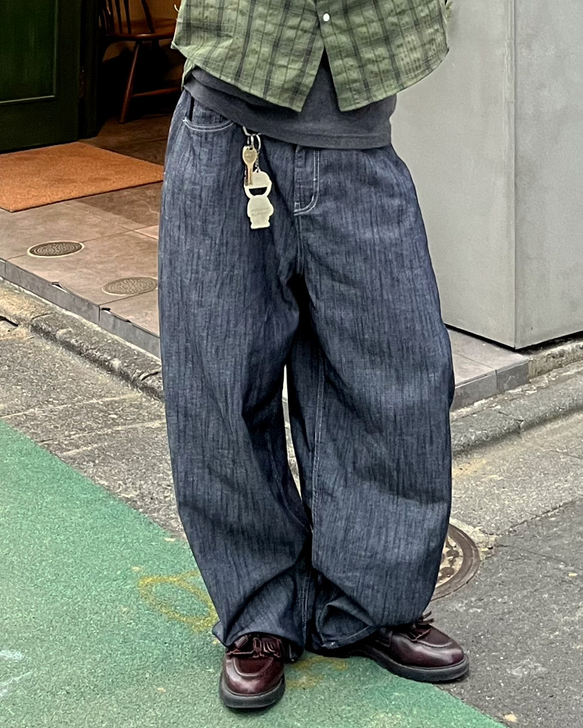 BLACK CAT WASHING WIDE DENIM PANTS (BLACK) | ファッション