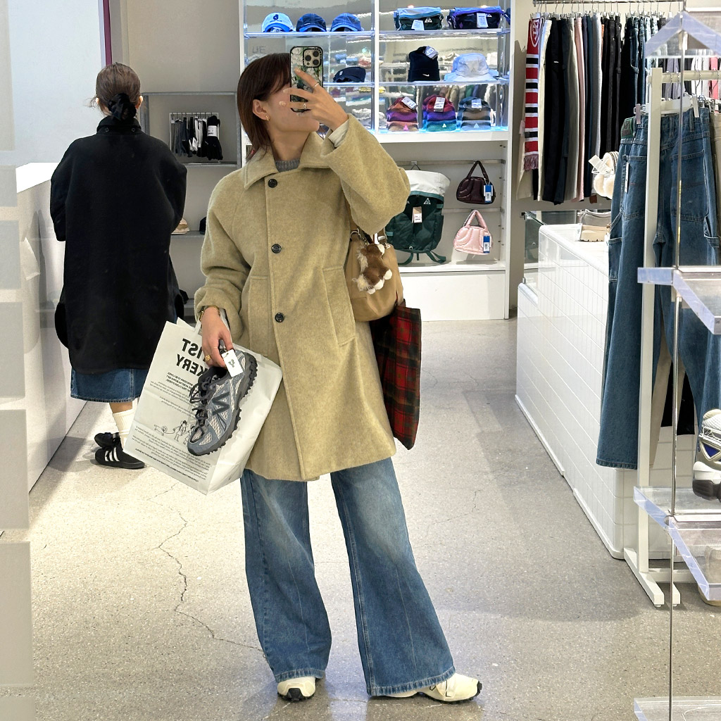 AtelierNain musinsa nugu ハーフウールコート アイボリー AtelierNain