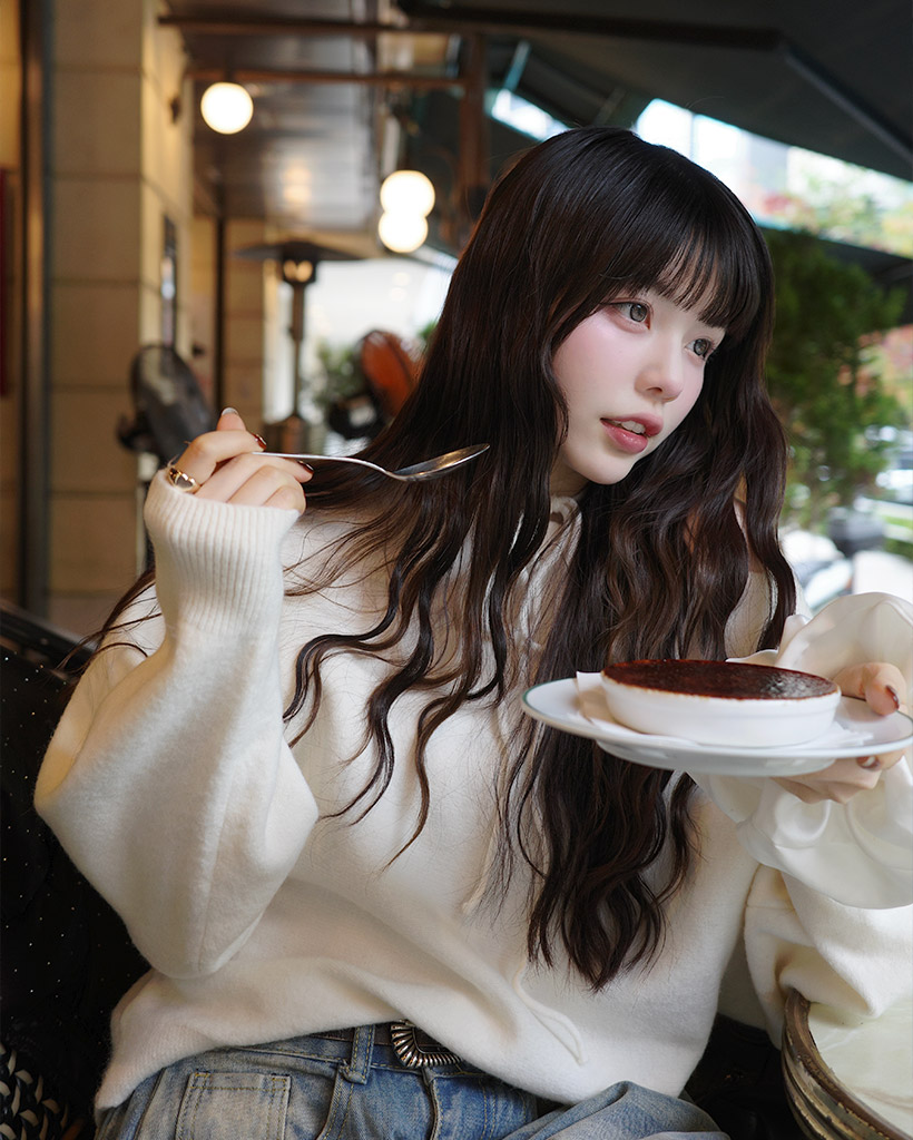 リボンタイアンバランスニット