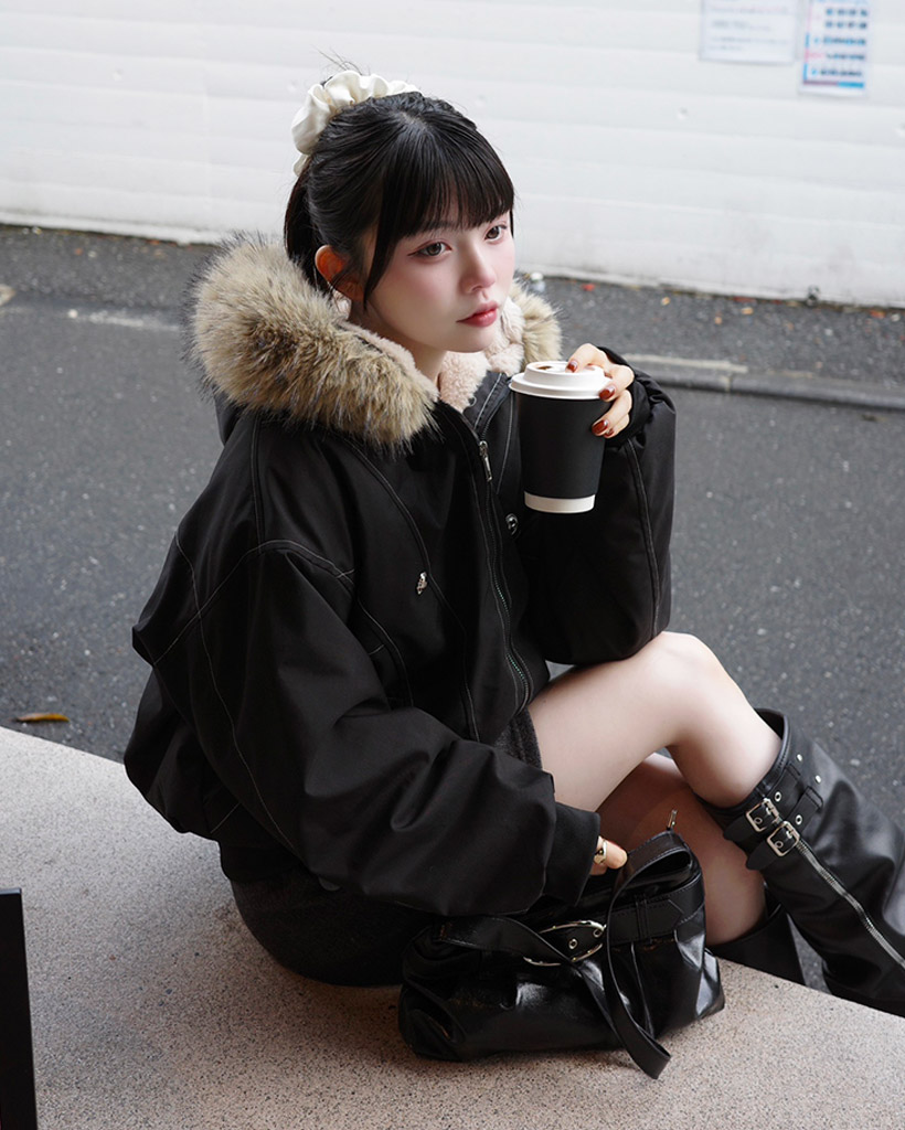 [BEST 50]オーバーフィットファーフードジャンパー