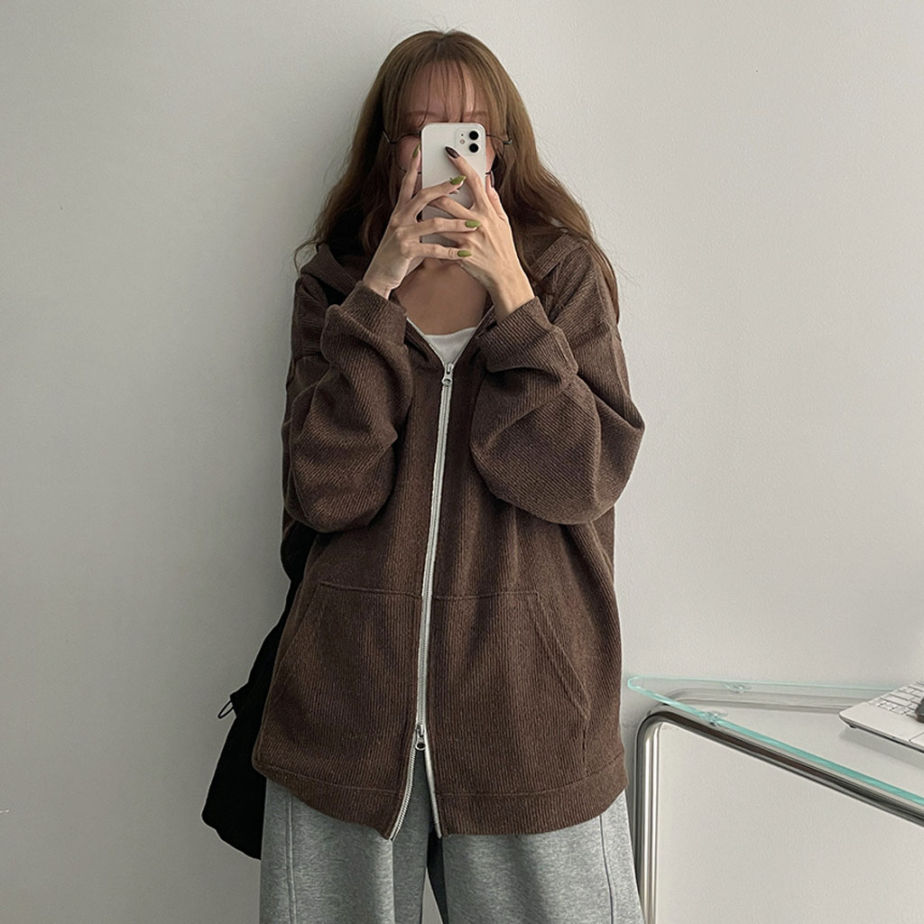 PRIORITY コーデュロイリブパーカー 4color]オーバーリブ2WAYパーカー | ファッション通販サイト NUGU
