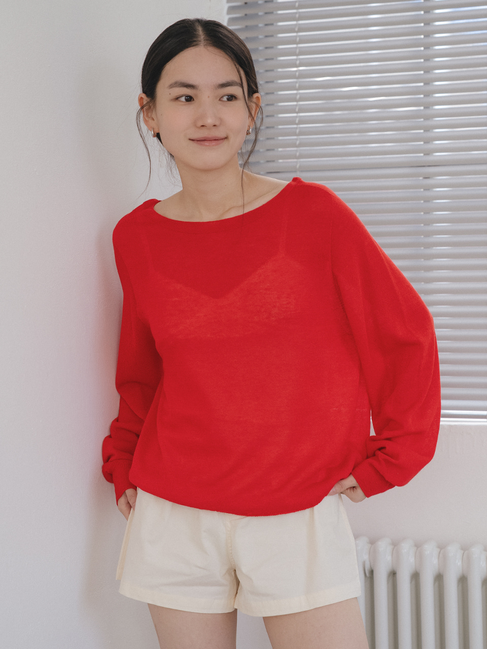 Linen blended essential knit [TISU05SW05]_Red