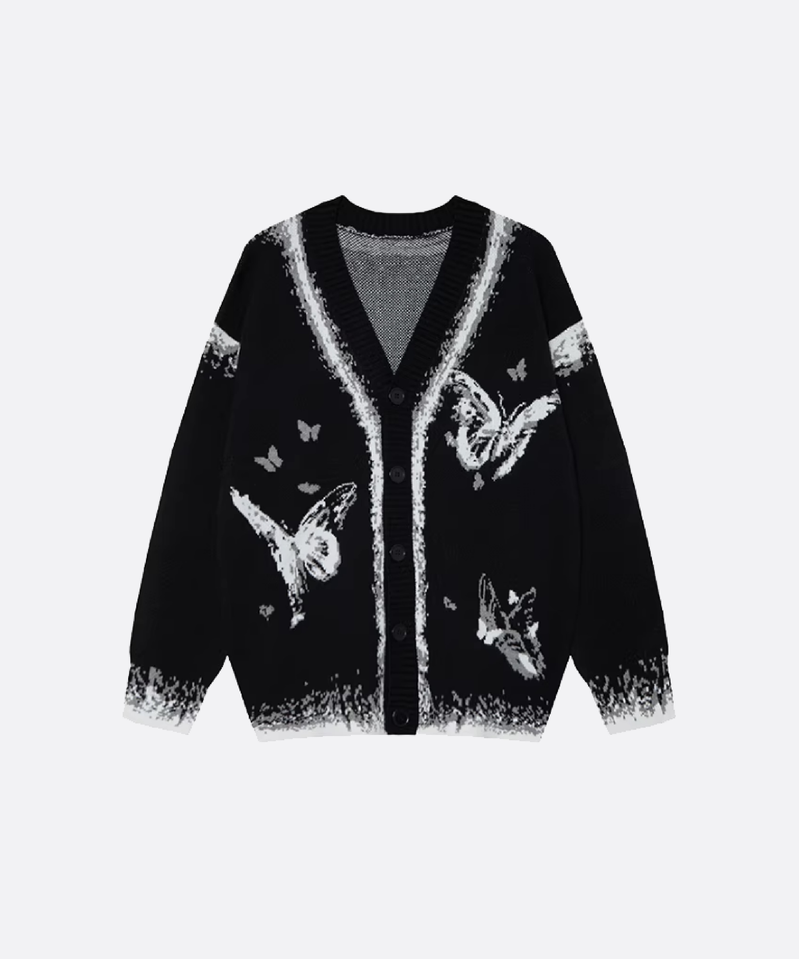 ビジュアルバタフライジャガードカーディガン