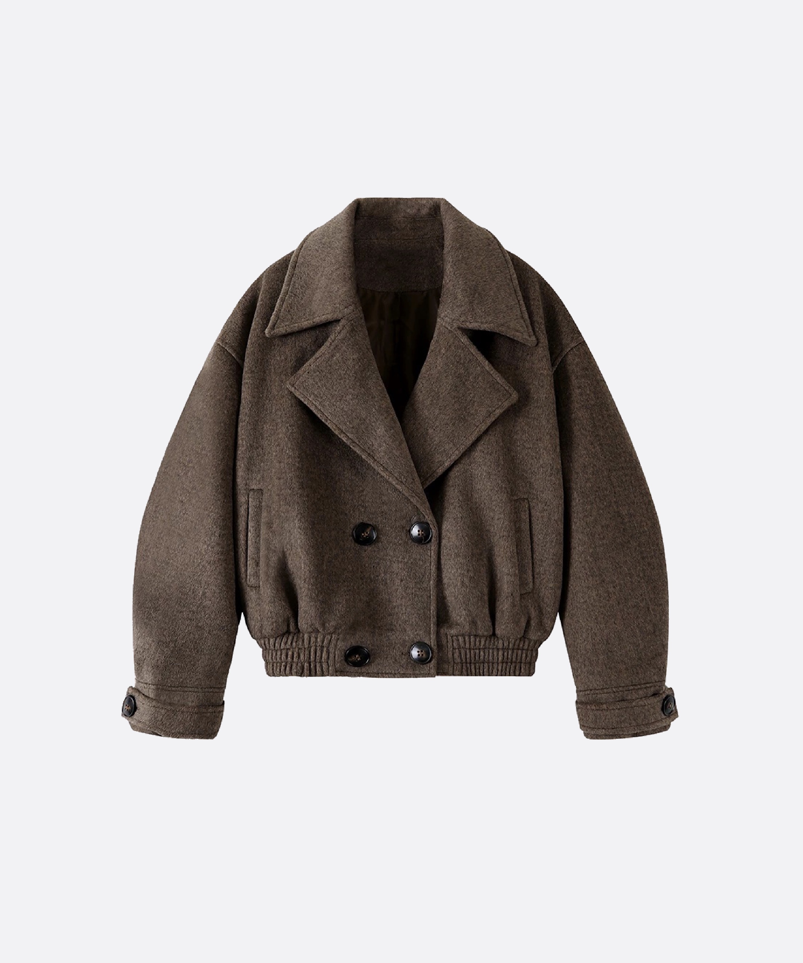 クロップドダブルボタンショートコート