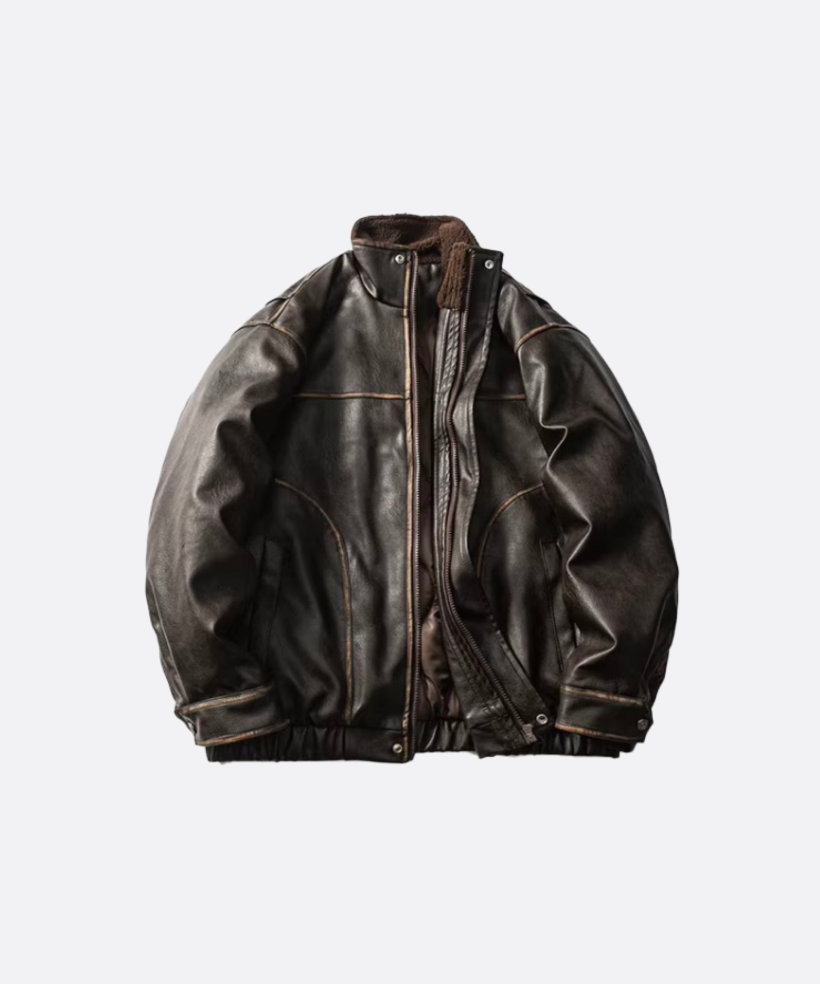 パイピング レトロ レザー ダウンコート | ファッション通販サイト NUGU