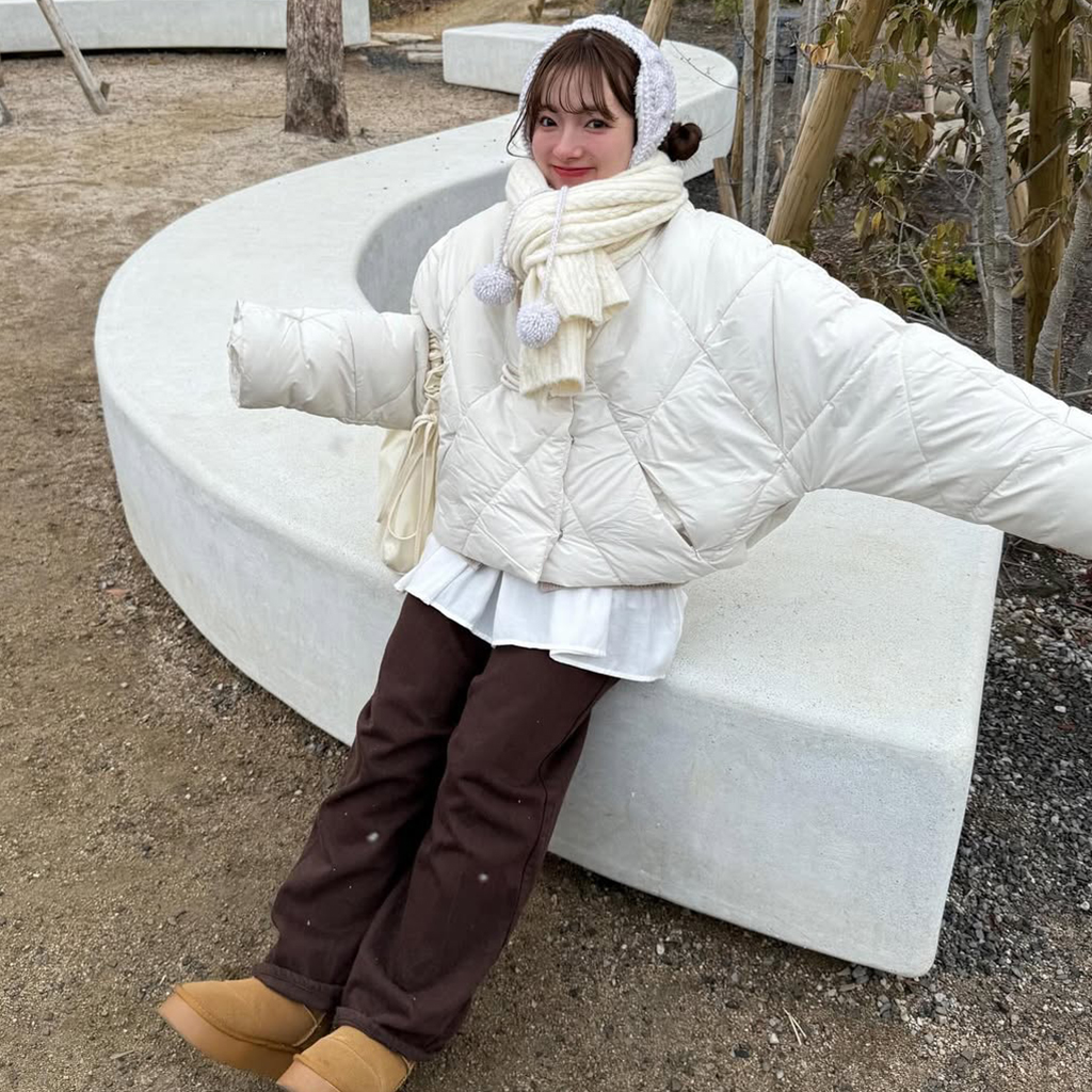 ジャケット・アウター rinmuguet frill ribbon down jacket muguet frill ribbon down jacket