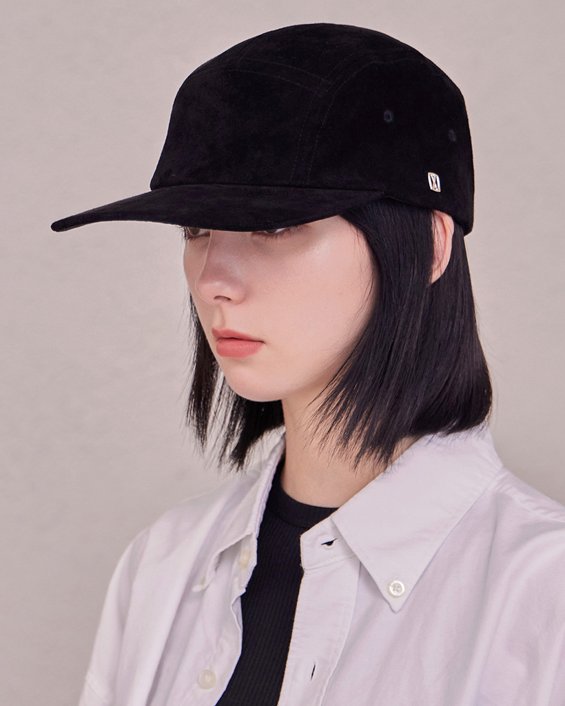 VA Square Suede Camp Cap Black