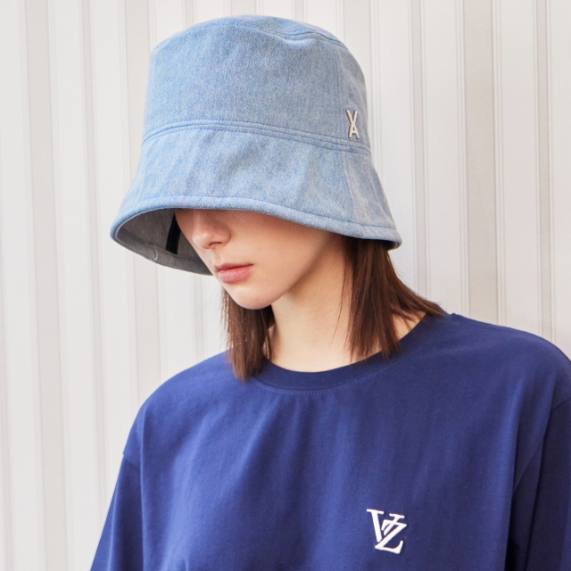 VA Stud Non Washing Denim Drop Bucket Hat Lightindigo