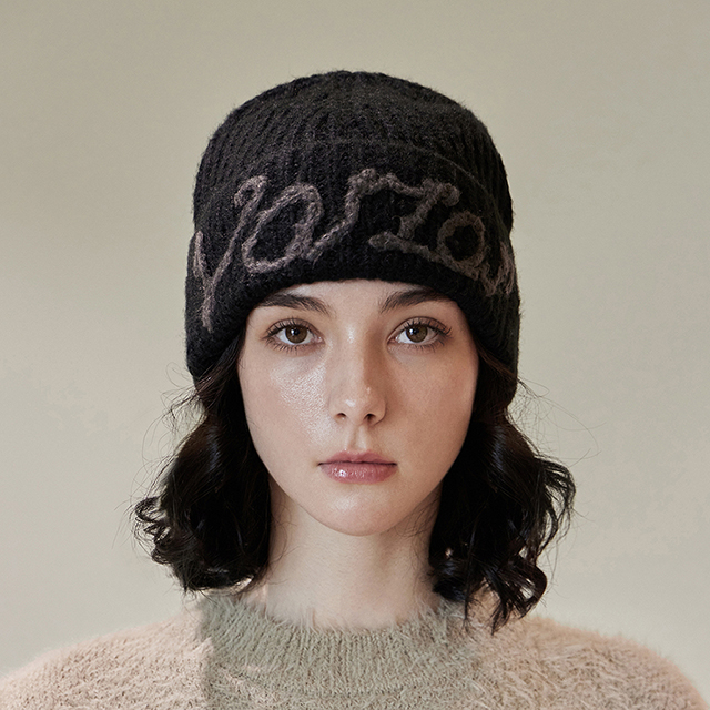 [Kアイドル着用]VARZARHandleLogoBeanieBlack