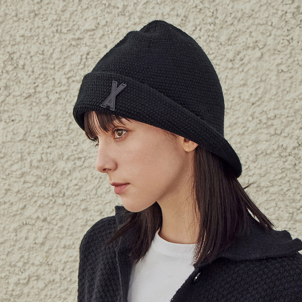 帽子・その他 VARZAR VA Patch Wide Brim Knit Bucket Hat Warm Top VA Patch Wide Brim Knit Bucket Hat Black | ファッション通販