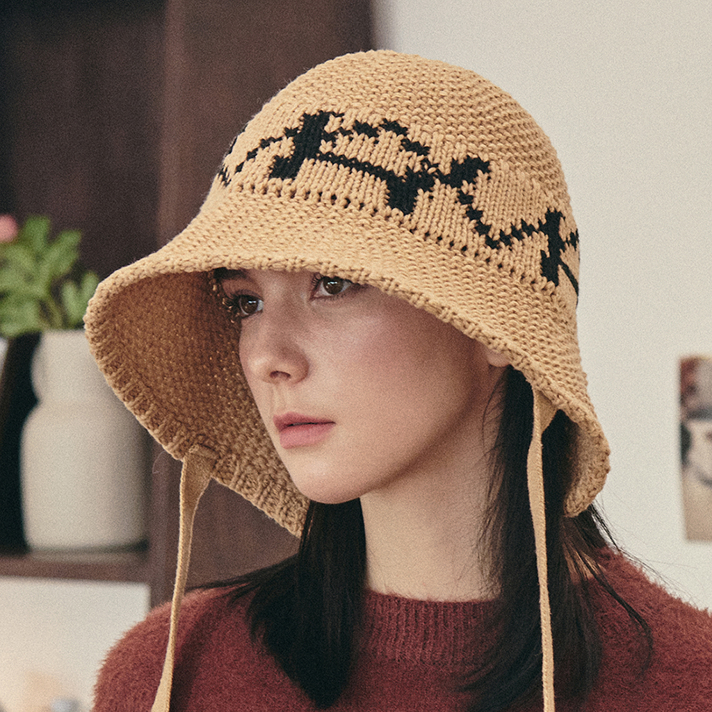 ★2024SS新作★RONRON★HEART SUMMER KNIT BUCKET HAT MUSINSA | RONRON HEART SUMMER KNIT BUCKET HAT BEIGE